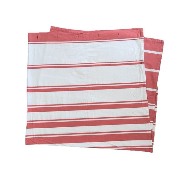 Pier 1 Imports Cotton Cloth Shower Curtain Red Pink White Stripe Bathroom 72x70 - Picture 1 of 4